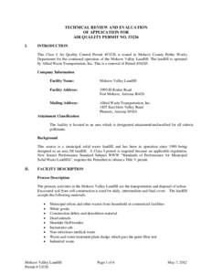 Mohave County: Mohave Valley Landfill - Permit #53226