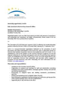   	
   	
     Internship	
  opportunity	
  at	
  ALDA	
   	
  