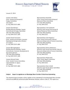 January 15, 2014 Senator John Marty Chair, Senate Environment & Energy Committee 323 Capitol St. Paul, MN[removed]