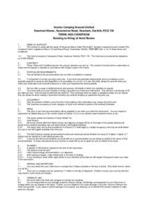 Searles Camping Ground Limited Heacham Manor, Hunstanton Road, Heacham, Norfolk, PE31 7JX TERMS AND CONDITIONS Relating to Hiring of Hotel Rooms 1. NAME OF SUPPLIER