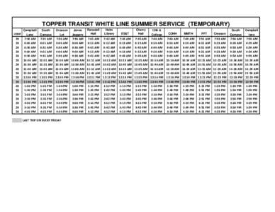 TOPPER TRANSIT WHITE LINE SUMMER SERVICE (TEMPORARY) JOB# [removed]