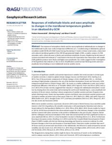 Geophysical Research Letters RESEARCH LETTER2014GL060764 Key Points: • Robust decline in blocks and waviness as meridional temperature