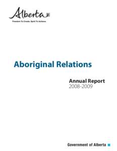 Aboriginal Relations Annual Report[removed] Aboriginal Relations Annual Report