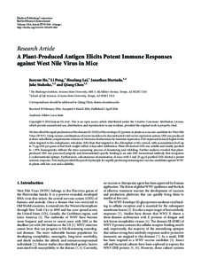 A Plant-Produced Antigen Elicits Potent Immune Responses against West Nile Virus in Mice