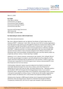 Civil Society Coalition for Transparency And Accountability of Extractive Resources Governance March 11, 2015 By E-Mail: Chair Mary Jo White