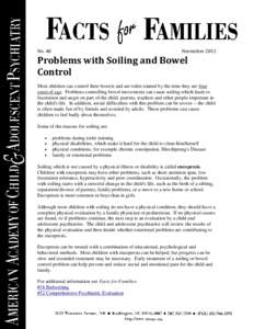 No. 48  November 2012 Problems with Soiling and Bowel Control