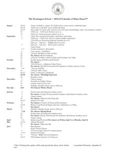 Academic term / Calendars