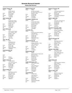 Sarasota Memorial Hospital Medical Staff Directory Bradley J. Abrams, DO Status: Affiliate