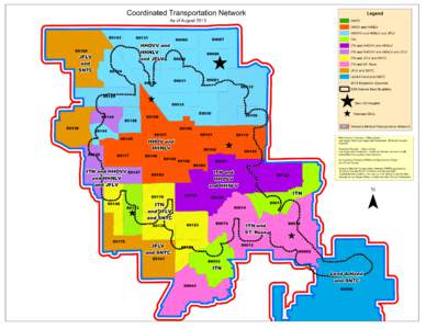 Coordinated Transportation Network  Legend As of August 2013