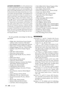 Acknowledgments. Over 200 individuals from 33 countries participated in this report, including authors, reviewers, graphics specialists, and various facilitators. The editors acknowledge the graphics team at NOAA’s NCD