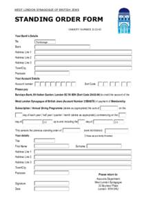 Standing Order Form - Barclays