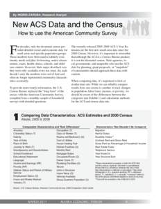 By INGRID ZARUBA, Research Analyst  New ACS Data and the Census How to use the American Community Survey  F