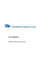    Constitution       Woollahra  Sailing  Club  Limited