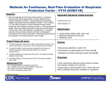 Methods for Continuous, Real-Time Evaluation of Respirator Protection Factor –FY15 (939011R)
