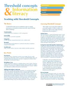 Threshold concepts  & Information literacy