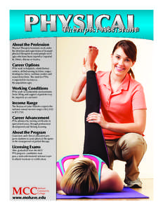 PHYSICAL Therapist Assistant About the Profession  Physical Therapist Assistants work under
