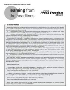 Hazelwood v. Kuhlmeier / Politics / Journalism / Student Press Law Center / International nongovernmental organizations / Freedom of the press / Reporters Without Borders / Freedom House / Hazelwood School District / Human rights / Freedom of expression / First Amendment to the United States Constitution