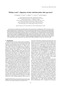 Earth Planets Space, 50, 453–462, 1998  “Phobos events”—Signatures of solar wind interaction with a gas torus? K. Baumgärtel1,7, K. Sauer2,7 , E. Dubinin2,3,7, V. Tarrasov4,5,7, and M. Dougherty 6 1 Astrophysika