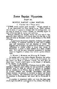 Some Baptist Hymnists. PART IV. MODERN BAPTIST HYMN WRITERS;