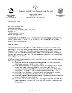 Department of Toxic Substances Control MattheW Rodriquez Secretary for Environmental Protection  Barbara A. Lee, Director