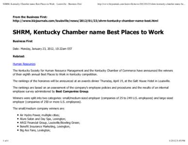 Economy of Louisville /  Kentucky / Louisville metropolitan area / Louisville /  Kentucky / Greater Louisville Inc. / Louisville / Sweet Sixteen / Kentucky / Southern United States / Geography of the United States