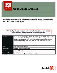 Air–Sea Interactions from Westerly Wind Bursts During the November 2011 MJO in the Indian Ocean Moum, J. N., de Szoeke, S. P., Smyth, W. D., Edson, J. B., DeWitt, H. L., Moulin, A. J., ... & Fairall, C. W[removed]Air-