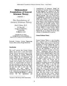 Mathematical Foundations of General Schemas Theory -- Kent Palmer  comprehension of experience though the articulation of spacetime. Kant in the Critique of Pure Reason first introduced the term “schema”. But since t