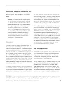 Sole: Online Analysis of Southern FIA Data Michael P. Spinney, Paul C. Van Deusen, and Francis A. Roesch1 Abstract.—The Southern On Line Estimator (SOLE) is a flexible modular software program for analyzing U.S. Depart