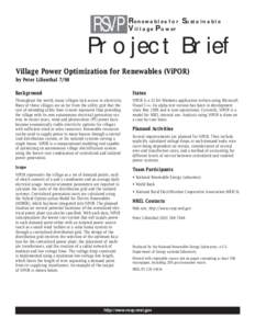 RSVP  Renewables for Sustainable Village Power  Project Brief