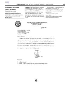 Federal Register / Vol. 80, No. 3 / Tuesday, January 6, [removed]Notices The Department of Defense is publishing the unclassified text of a section 36(b)(1) arms sales notification. This is published to fulfill the require