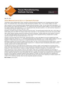 Business Outlook Survey: Manufacturing, MayEconomic Data - FRB Dallas