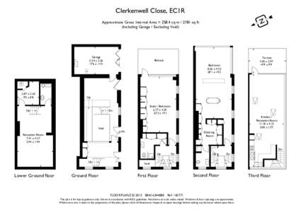 Clerkenwell Close, EC1R Approximate Gross Internal Area = 258.4 sq msq ft (Including Garage / Excluding Void) Garage 5.34 x 3.36