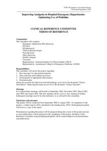 Improving Analgesia in Hospital Emergency Departments: Optimising Use of Pethidine 2002 – NSW TAG Project