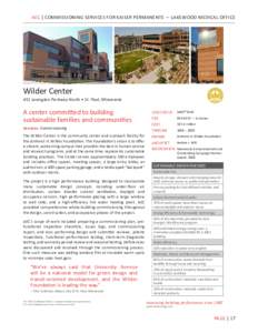 AEC | COMMISSIONING SERVICES FOR KAISER PERMANENTE — LAKEWOOD MEDICAL OFFICE  ARCHITECTURAL ENERGY CORPORATION | CASE STUDY Wilder Center 451 Lexington Parkway North • St. Paul, Minnesota