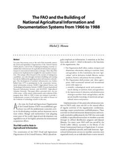 The FAO and the Building of National Agricultural Information and Documentation Systems  ■ 391