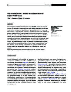 & IWA Publishing 2011 Journal of Hydroinformatics661 Use of Landsat ETM+ data for delineation of water bodies in hilly zones