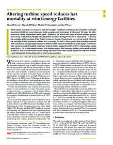 RESEARCH COMMUNICATIONS RESEARCH COMMUNICATIONS  Altering turbine speed reduces bat mortality at wind-energy facilities  209
