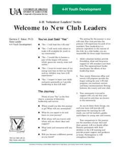 4HCB1,Welcome to New Club Leaders (4-H Volunteer Leaders’ Series) 4HCB1