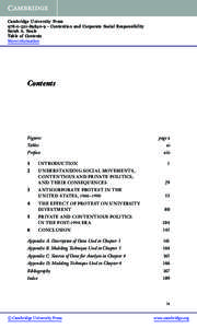 Cambridge University Press[removed]9 - Contention and Corporate Social Responsibility Sarah A. Soule Table of Contents More information