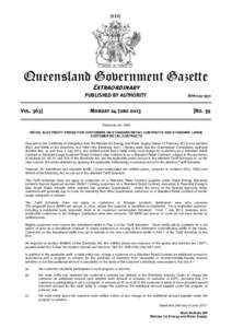 [515]  Queensland Government Gazette Extraordinary  PUBLISHED BY AUTHORITY