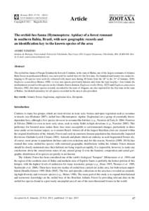 The orchid-bee fauna (Hymenoptera: Apidae) of a forest remnant in southern Bahia, Brazil, with new geographic records and an identification key to the known species of the area