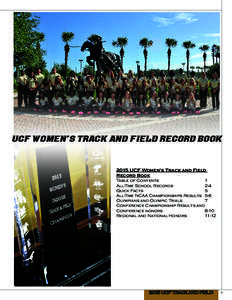 UCF Women’s Track and Field Record Book[removed]UCF Women’s Track and Field Record Book Table of Contents 	 1