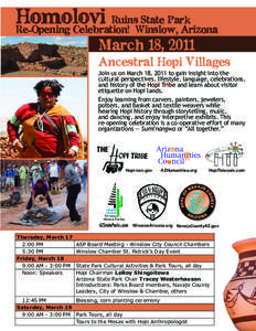 Homolovi Ruins State Park Re-Opening Celebration! Winslow, Arizona March 18, 2011  Ancestral Hopi Villages