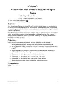 Chapter 3 Construction of an Internal Combustion Engine Topics[removed]Engine Construction
