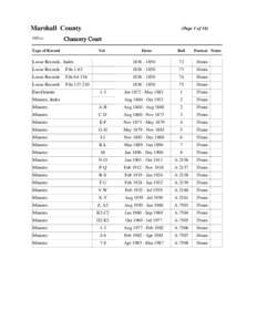 Marshall County Office: (Page 1 of 16)  Chancery Court