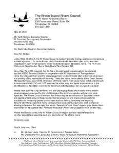 The Rhode Island Rivers Council c/o RI Water Resources Board 235 Promenade Street, Suite 394 Providence, RI[removed]1450 May 20, 2010