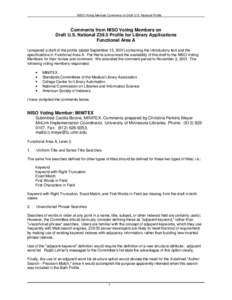 NISO Voting Member Comments on Draft U.S. National Profile  Comments from NISO Voting Members on Draft U.S. National Z39.5 Profile for Library Applications Functional Area A I prepared a draft of the profile (dated Septe