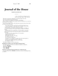 MARCH 7, [removed]Journal of the House THIRTY-EIGHTH DAY