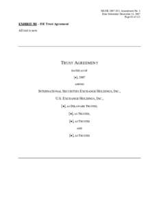 International Securities Exchange / Beneficiary / Article One of the United States Constitution / Delaware statutory trust / Trustee / United States trust law / Law / Equity / Trust law