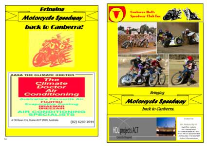 Bringing  Motorcycle Speedway back to Canberra!  Bringing